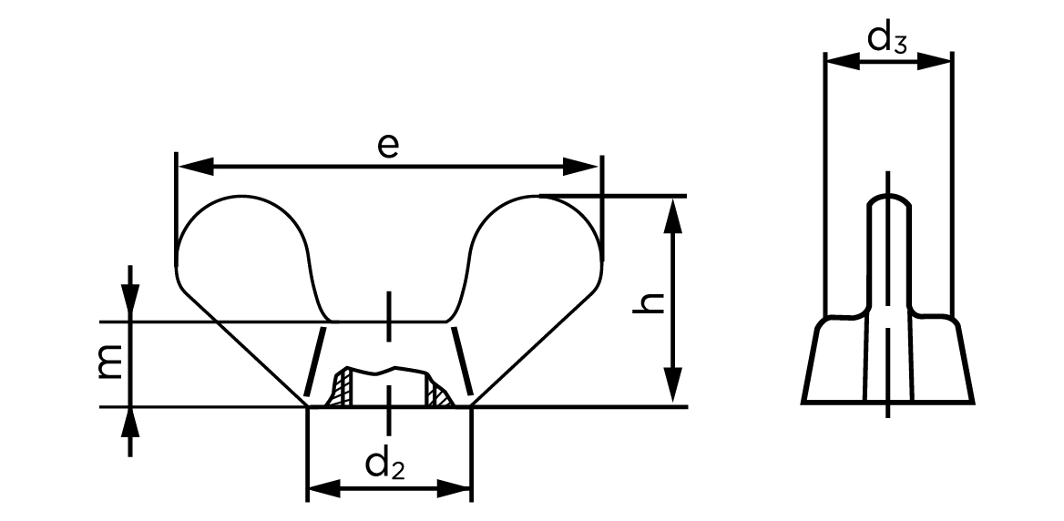 Teknisk tegning af DIN 315